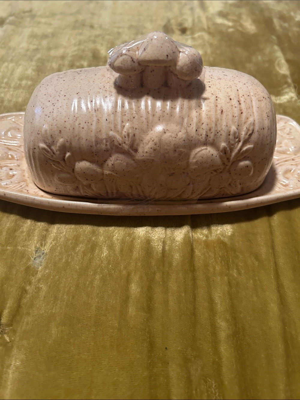vintage arnels Beige mushroom butter dish🍄